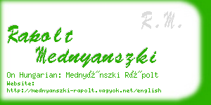 rapolt mednyanszki business card